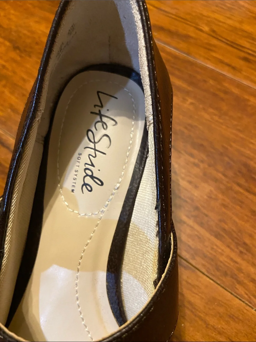 Life Stride Dark Brown Mary Jane Flats with Adjustable Strap